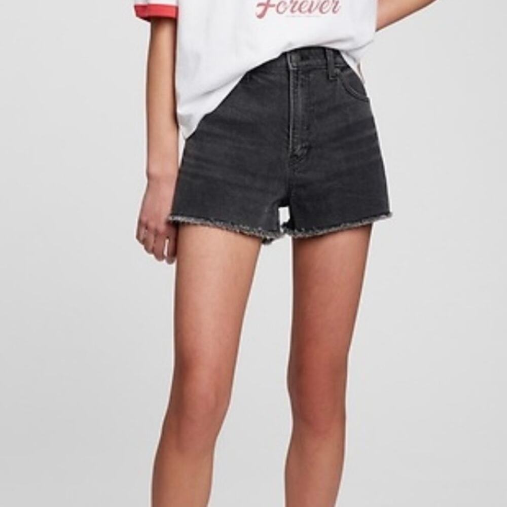 Gap Teen Sky High Denim Shorts in Black Wash size 10